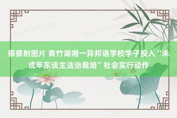 狠狠射图片 青竹湖湘一异邦语学校学子投入“未成年东谈主法治栽培”社会实行动作