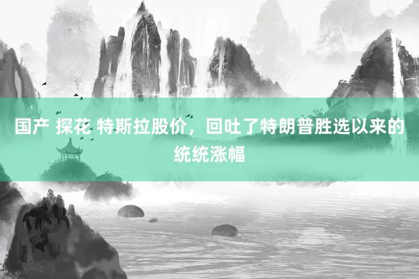 国产 探花 特斯拉股价，回吐了特朗普胜选以来的统统涨幅